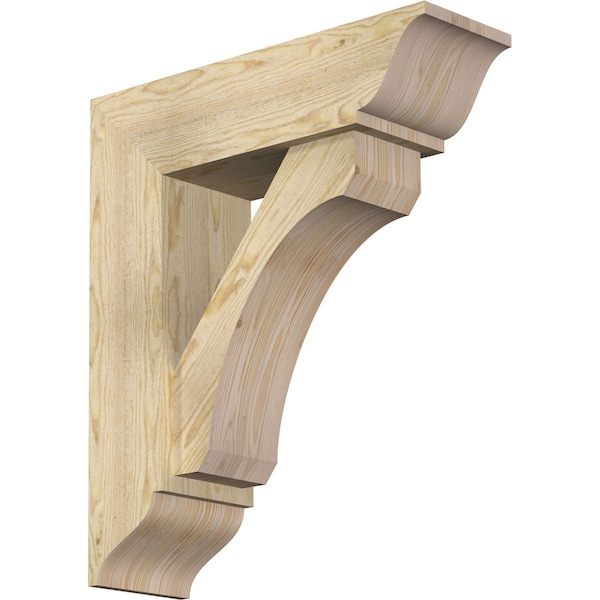Ekena Millwork Legacy Traditional Rough Sawn Bracket w/ Offset Brace, Douglas Fir, 8"W x 26"D x 30"H BKT0806X26X30LEC01RDF - main